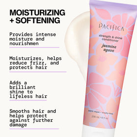 Pacifica shampoo lather texture demonstrating gentle cleansing and hydration