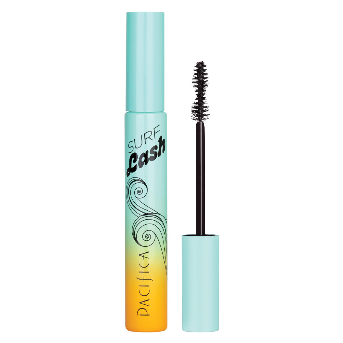 Pacifica Surf Lash front packaging showing sleek glass bottle and label benefit