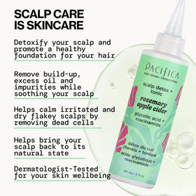 Pacifica tonic label detail highlighting ingredients and clarifying benefits