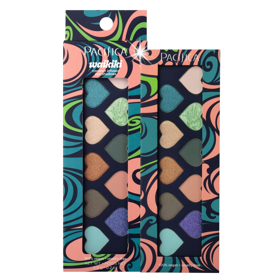 Pacifica palette front closed showing compact travel-friendly design and brand