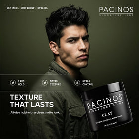 Pacinos clay close-up texture highlighting easy spread and grip