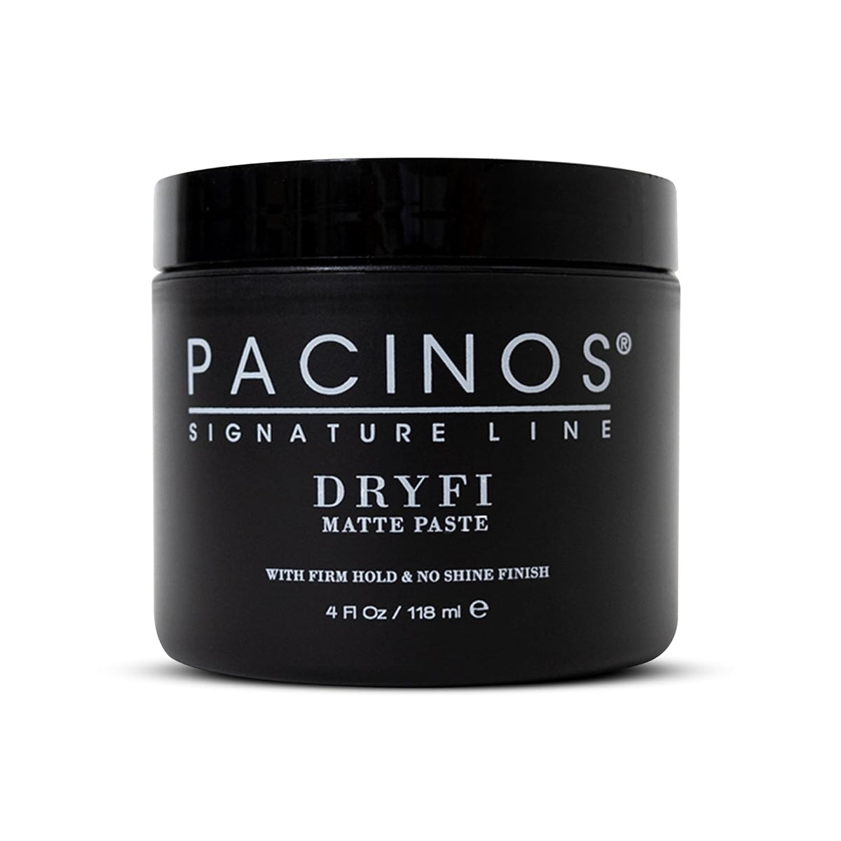 Pacinos front packaging showing product and matte benefit