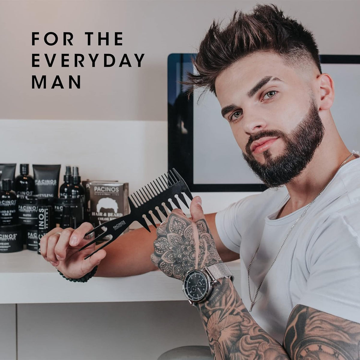 Pacinos Fiber Hold Spray bottle securing fibers for long wear