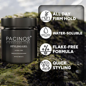 Pacinos in-hand application showing gel being dispensed for effortless styling