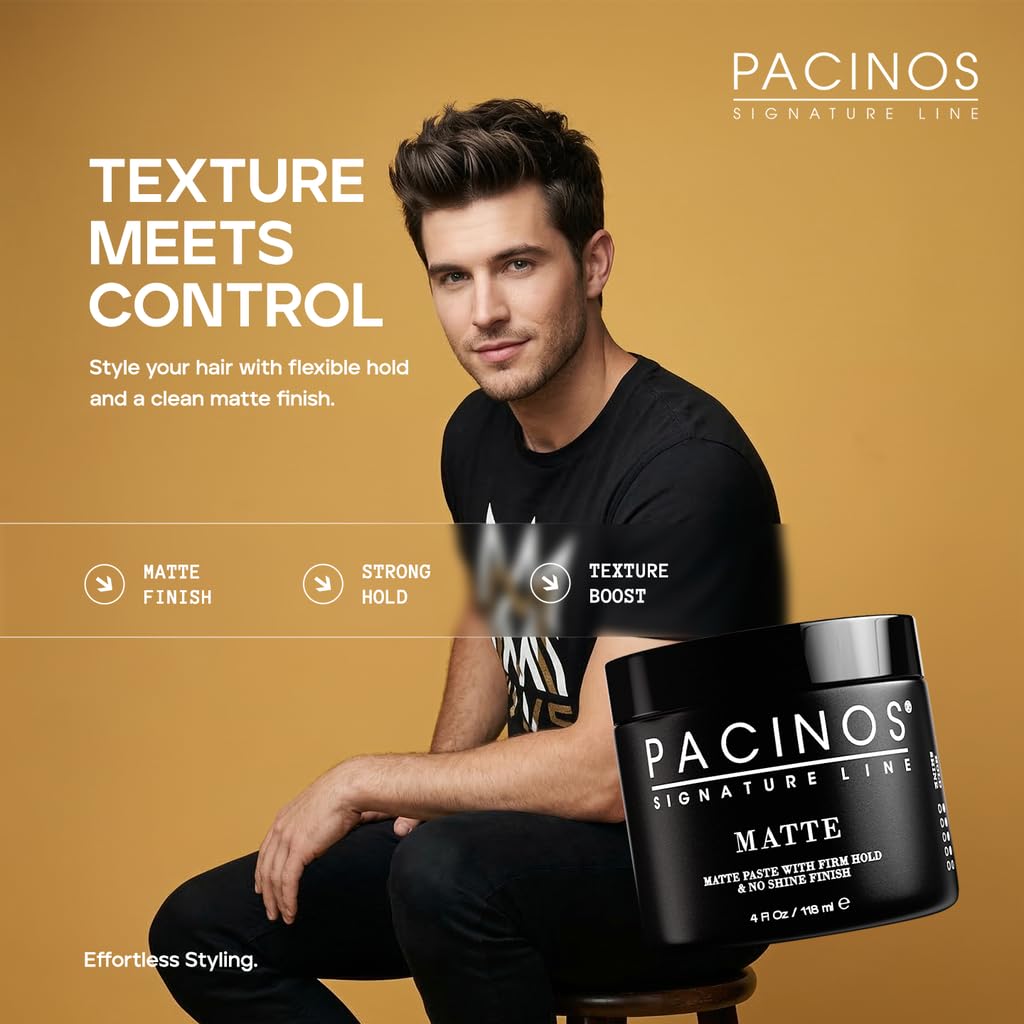 Pacinos paste texture close-up highlighting matte, workable texture