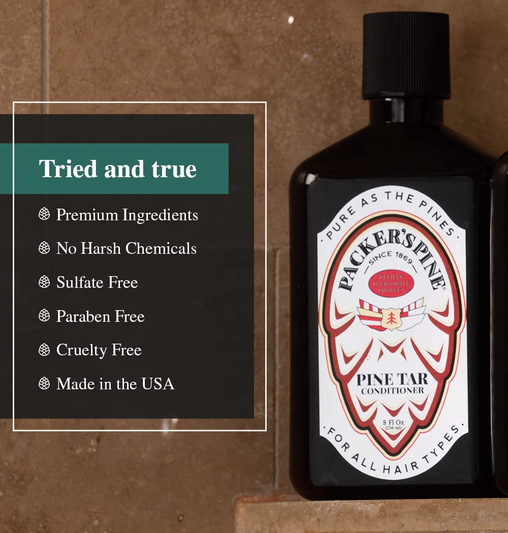 Packer's Pine conditioner cream texture displaying smooth hydration benefit
