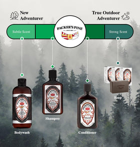 Packer's Pine conditioner paired with shampoo for complete pine routine benefit
