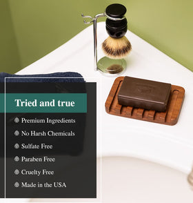 Packer's Pine bar in hand to show size and travel-friendly convenience