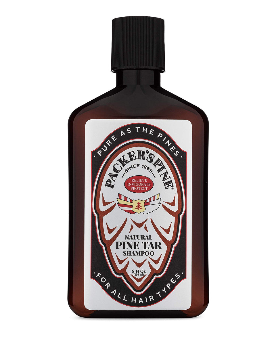 Packer's Pine front bottle showing label and woodsy benefit