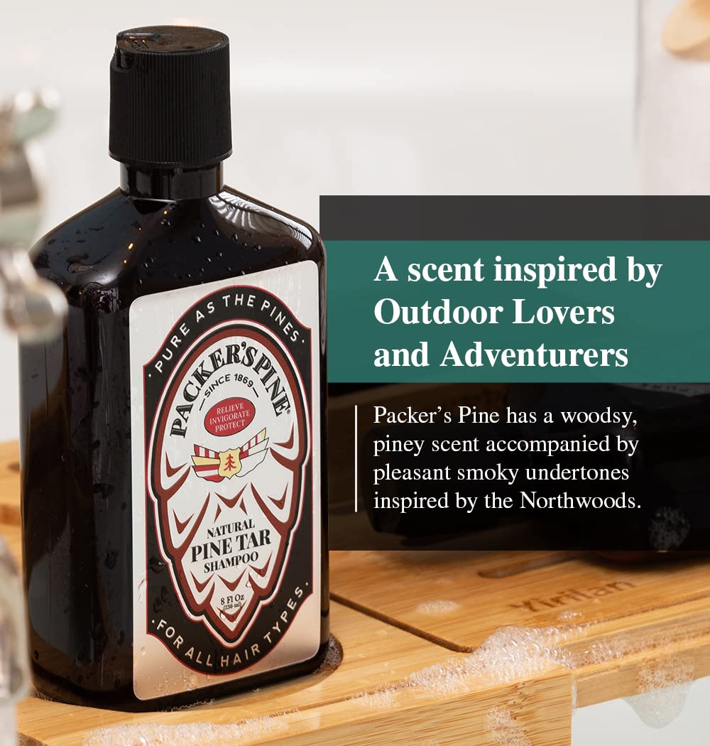 Packer's Pine bottle beside common items to show size and travel-friendly benefit