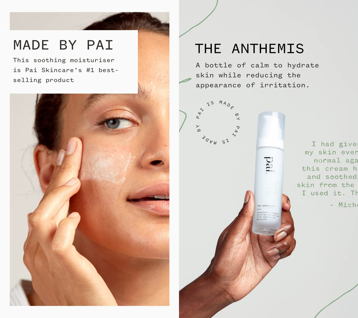 PAI The Anthemis open jar showing silky cream texture and easy absorption benefit
