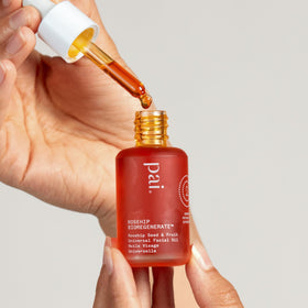 PAI SKINCARE product label close-up, highlights organic ingredients and transparency benefit