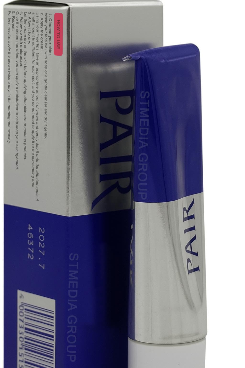 Generic Pair Acne Cream front packaging showing compact travel-friendly tube and label benefit