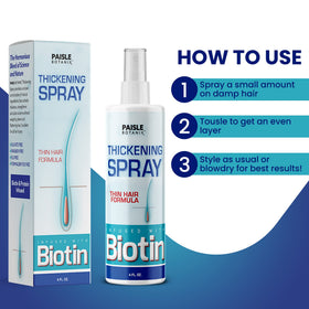 Paisle Botanics on dry hair showing increased volume and natural shine