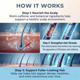 Paisle Botanics close-up of label highlighting biotin ingredient and strengthening benefit