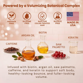 Paisle Botanics saw palmetto and botanicals displayed to show natural ingredient benefits