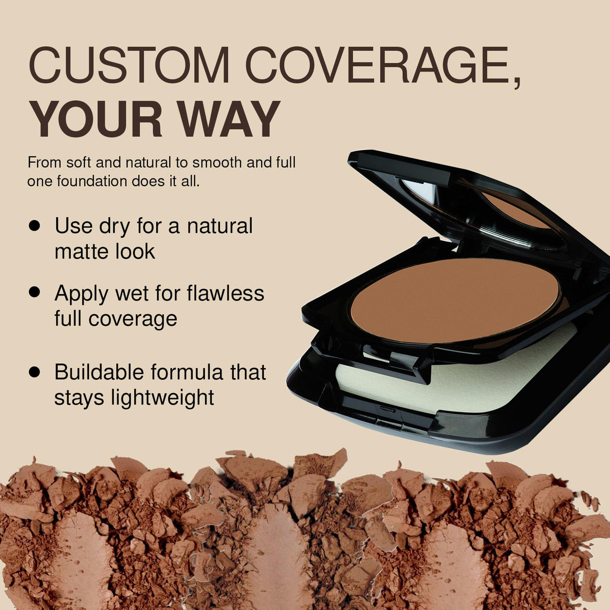 Palladio applying foundation dry for light, natural coverage benefit