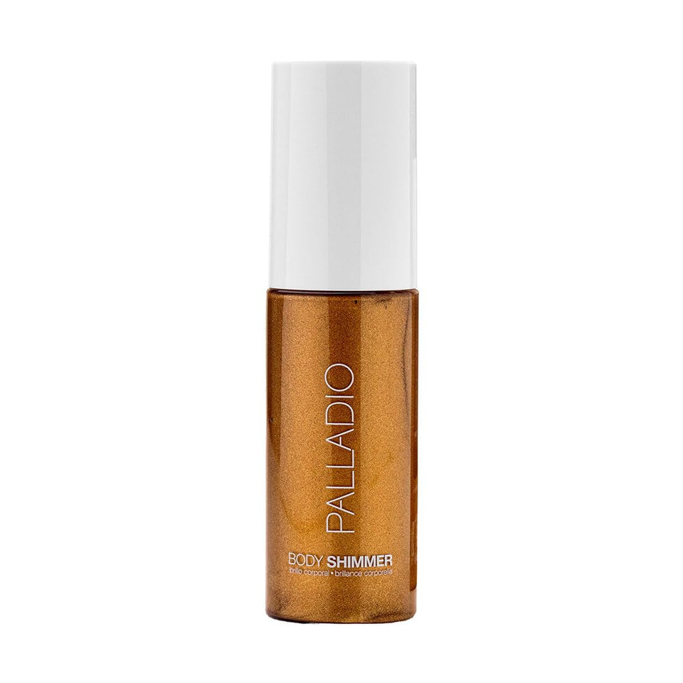 Palladio front packaging showing the Island Glow shimmer gel and clean design benefits