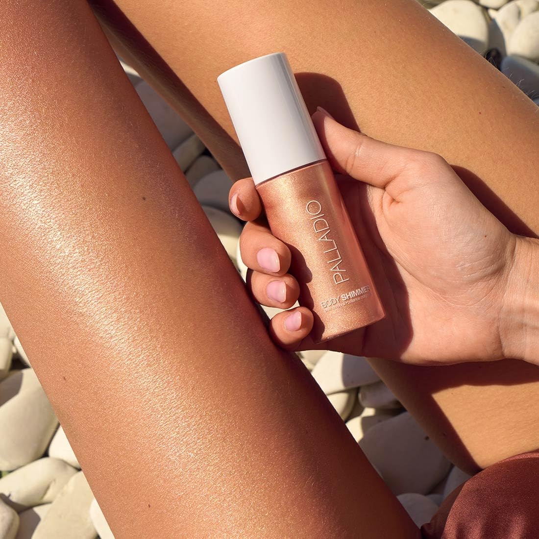 Palladio highlighting cheekbones with blended radiant finish benefit