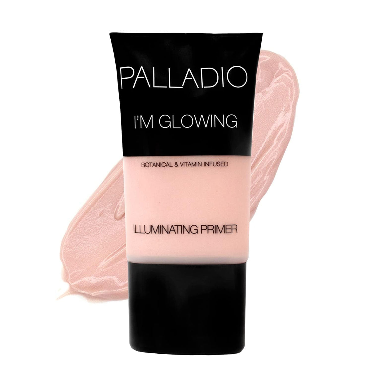 Palladio front tube showing pearly pink primer and compact size benefit