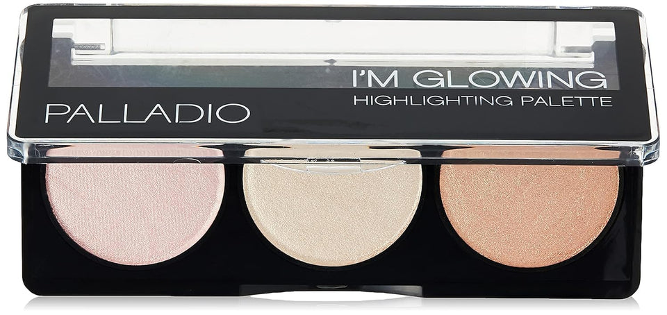 Palladio palette front packaging showing neutral glow trio and portability benefit
