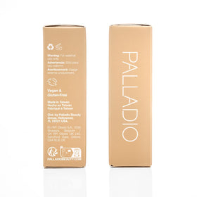 Palladio back label detail showing clean formulation and ingredient transparency
