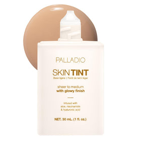 Palladio front packaging showing Medium Sand shade and natural finish benefit