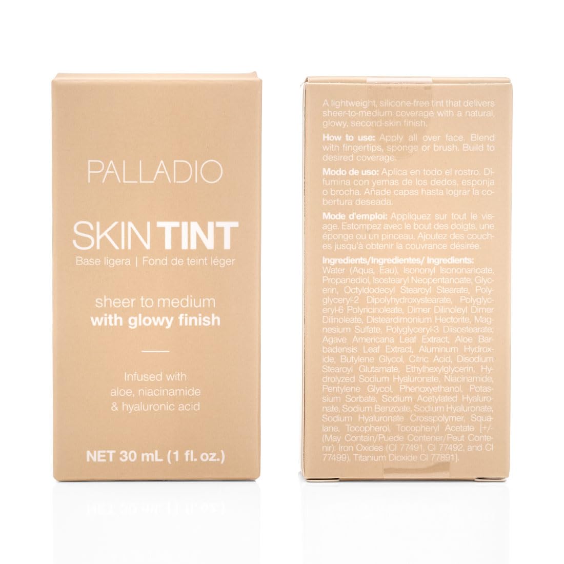 Palladio in a makeup bag lifestyle shot showing daily-use versatility and glow