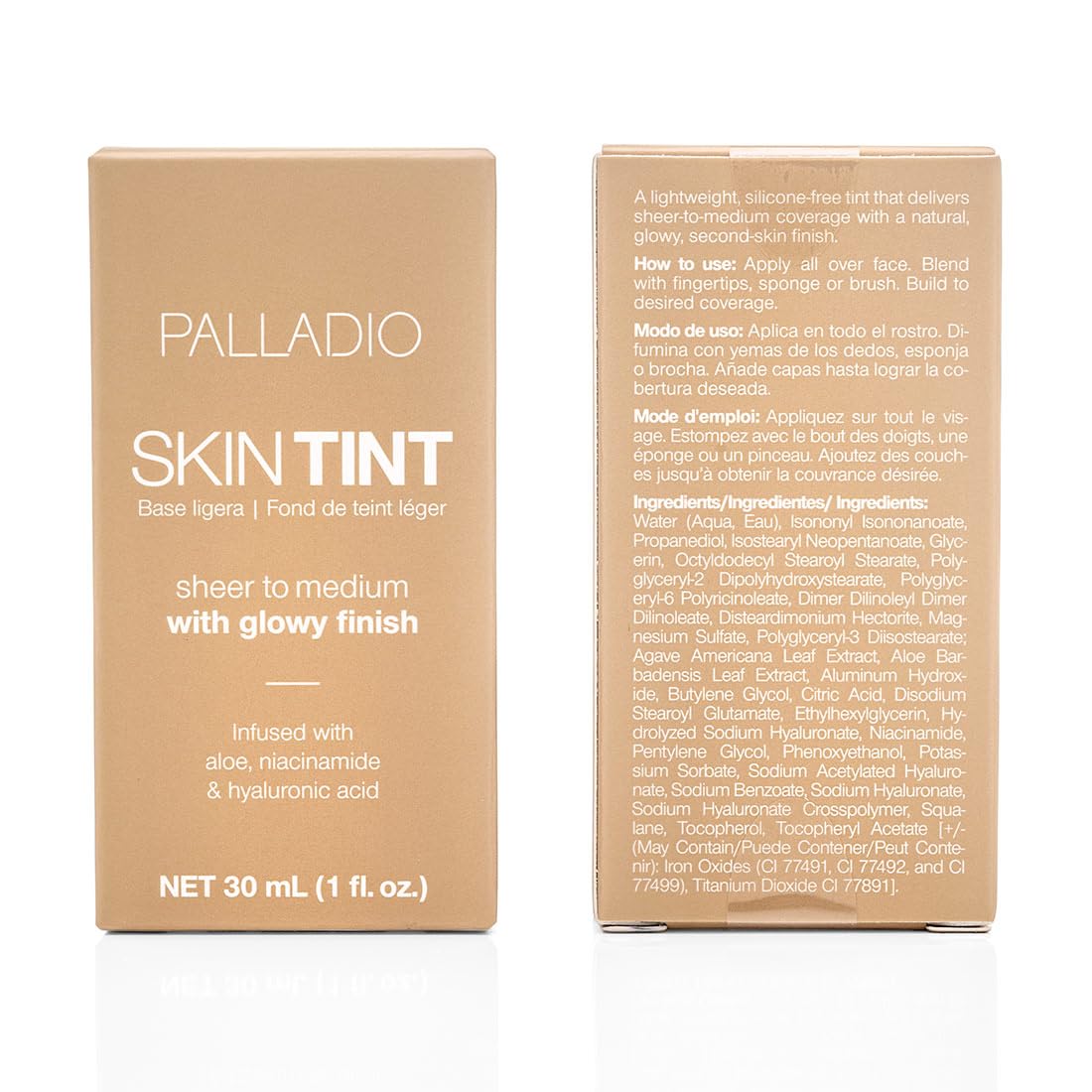 Palladio product with aloe and botanical props signaling soothing hydration