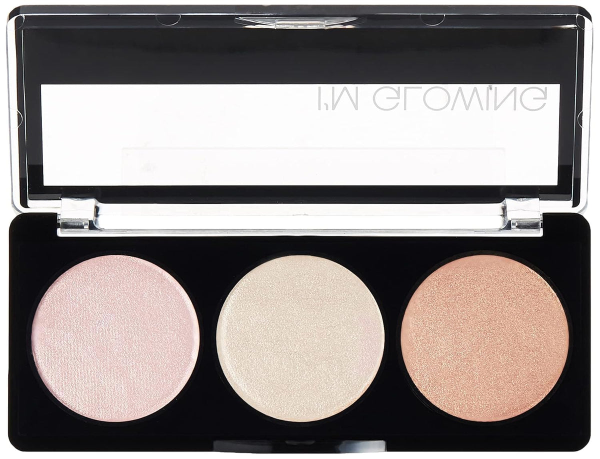 Palladio three shade pans close-up showing pearl, champagne, bronze for blendability