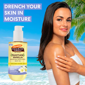 Palmer's oil pouring texture showing fast absorption benefit