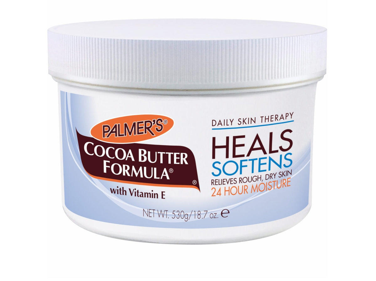 Palmer's jar front view showing cocoa butter for deep hydration and smoother skin