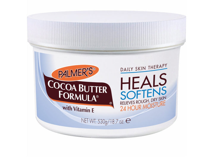 Palmer's jar front view showing cocoa butter for deep hydration and smoother skin