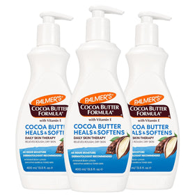 Palmer's front packaging showing pump bottle and cocoa butter branding for visible trust