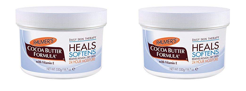 Palmer's two jars front packaging showing cocoa butter formula and vitamin E benefits