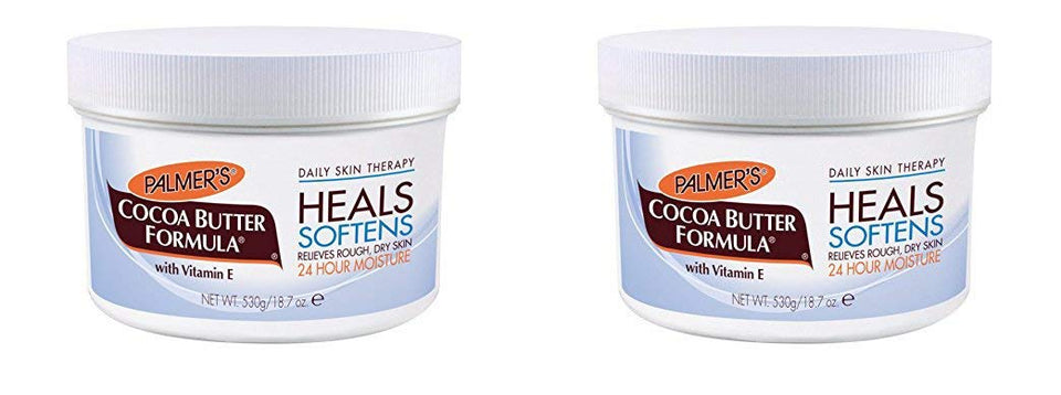 Palmer's two jars front packaging showing cocoa butter formula and vitamin E benefits