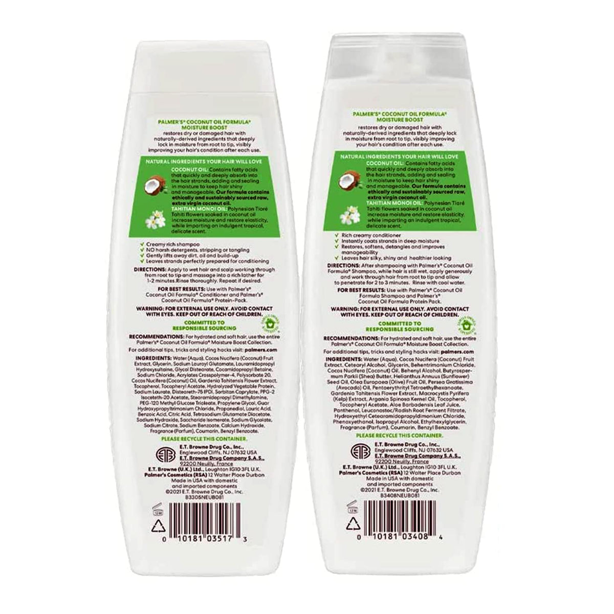 Palmer's creamy shampoo and conditioner texture close-up showing rich lather