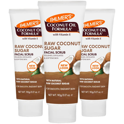 Palmer's front packaging of coconut sugar facial scrub showing tube and branding for easy selection