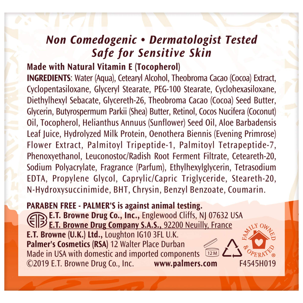 Palmer's cream on hand application demonstrating absorbency and smooth finish