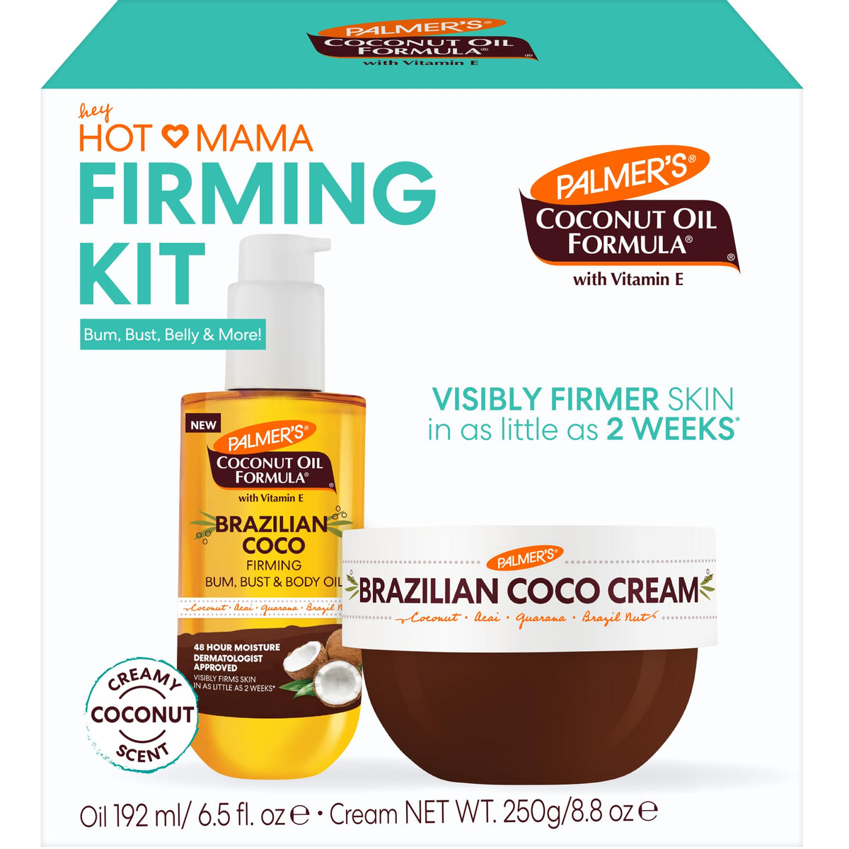 Palmer's front packaging showing the Hot Mama kit and clean branding benefits