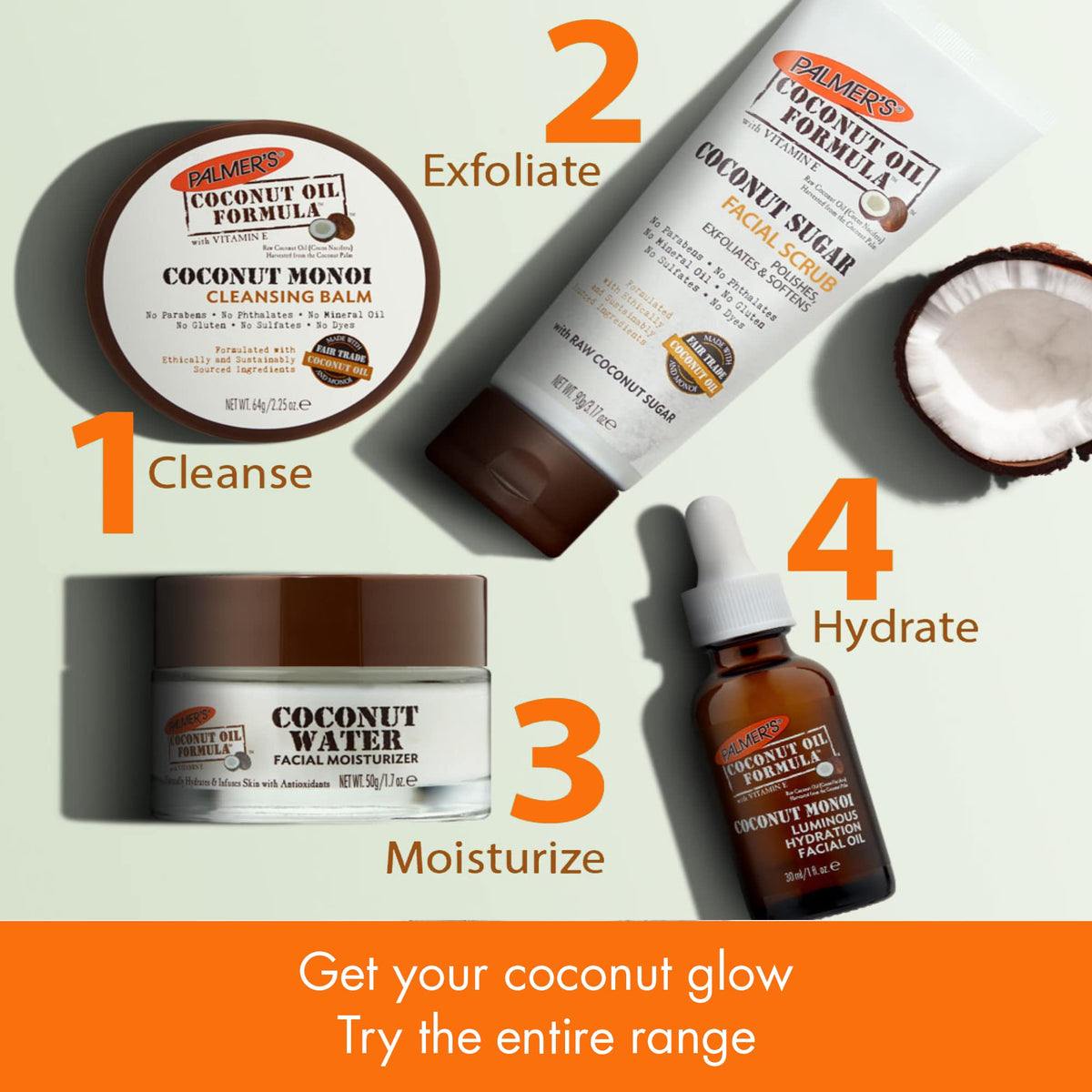 Palmer's products staged on bathroom vanity showing daily routine convenience