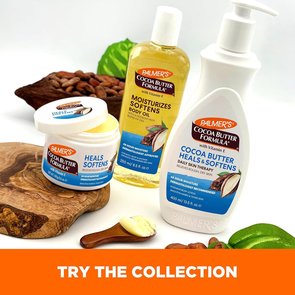 Palmer's bottle on bathroom vanity for everyday moisturizing ritual imagery
