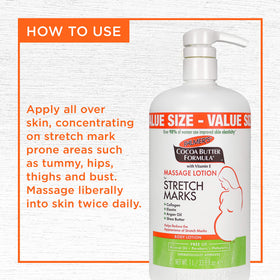 Palmer's lotion pump dispensing creamy texture for fast-absorbing hydration