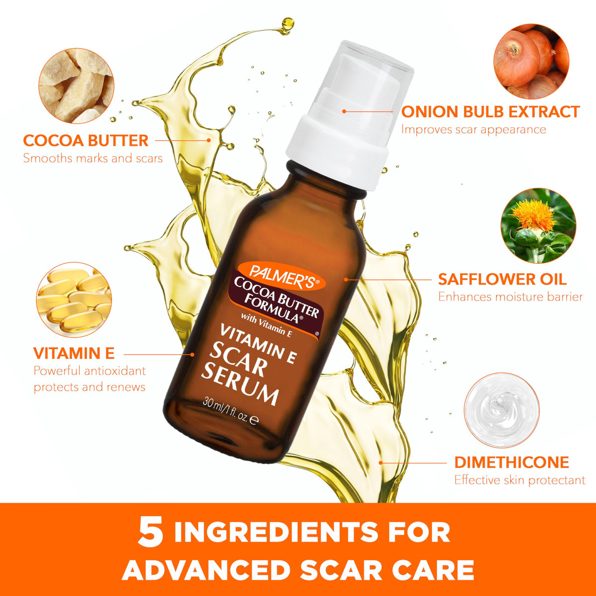 Palmer's serum being massaged onto arm to improve scar appearance