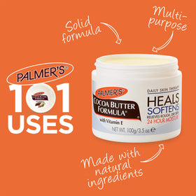 Palmer's tub held in hand showing size and travel-friendly benefit