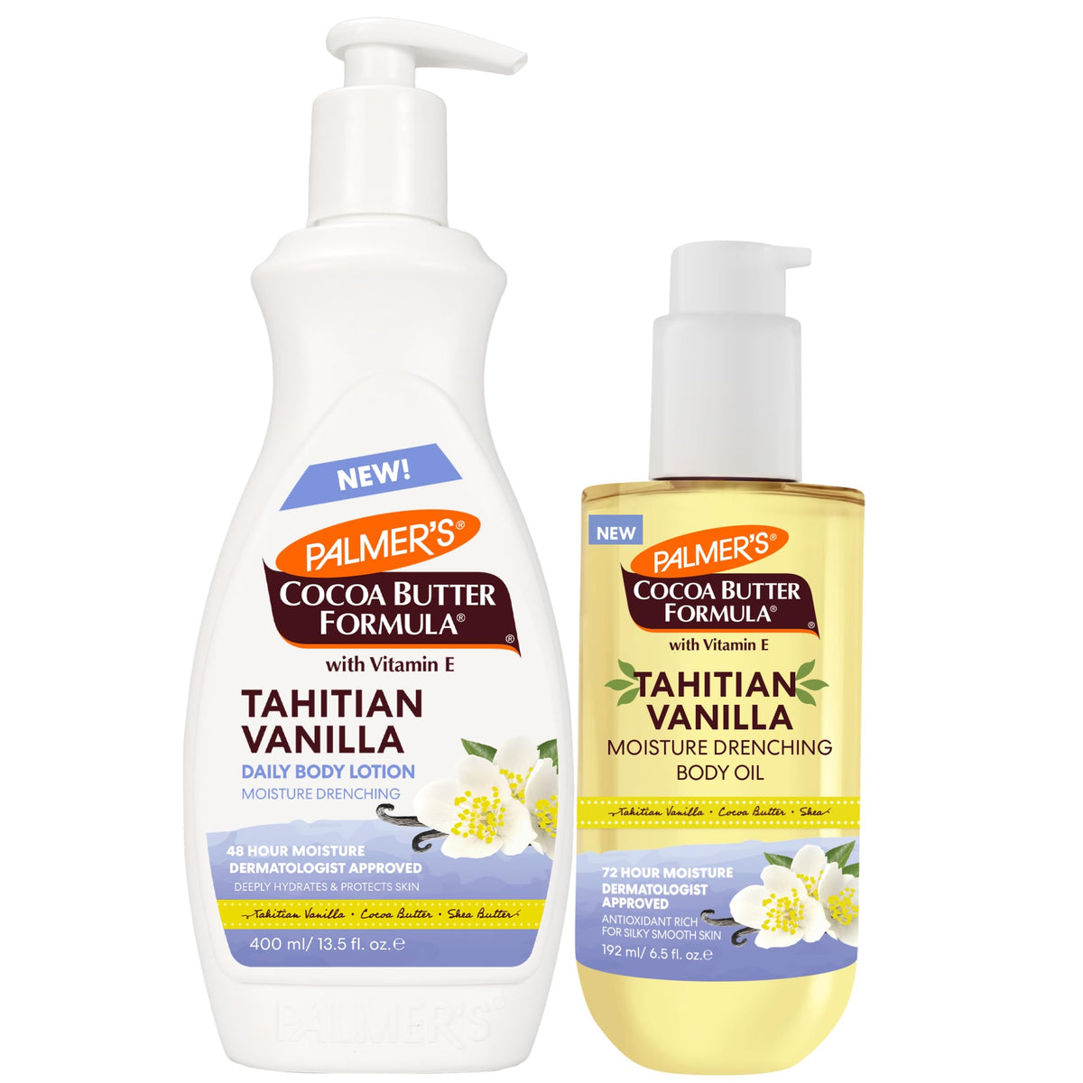 Palmer's front packaging showing lotion and oil for visible glow