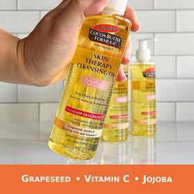 Texture view of Palmer's facial oil showing lightweight absorption