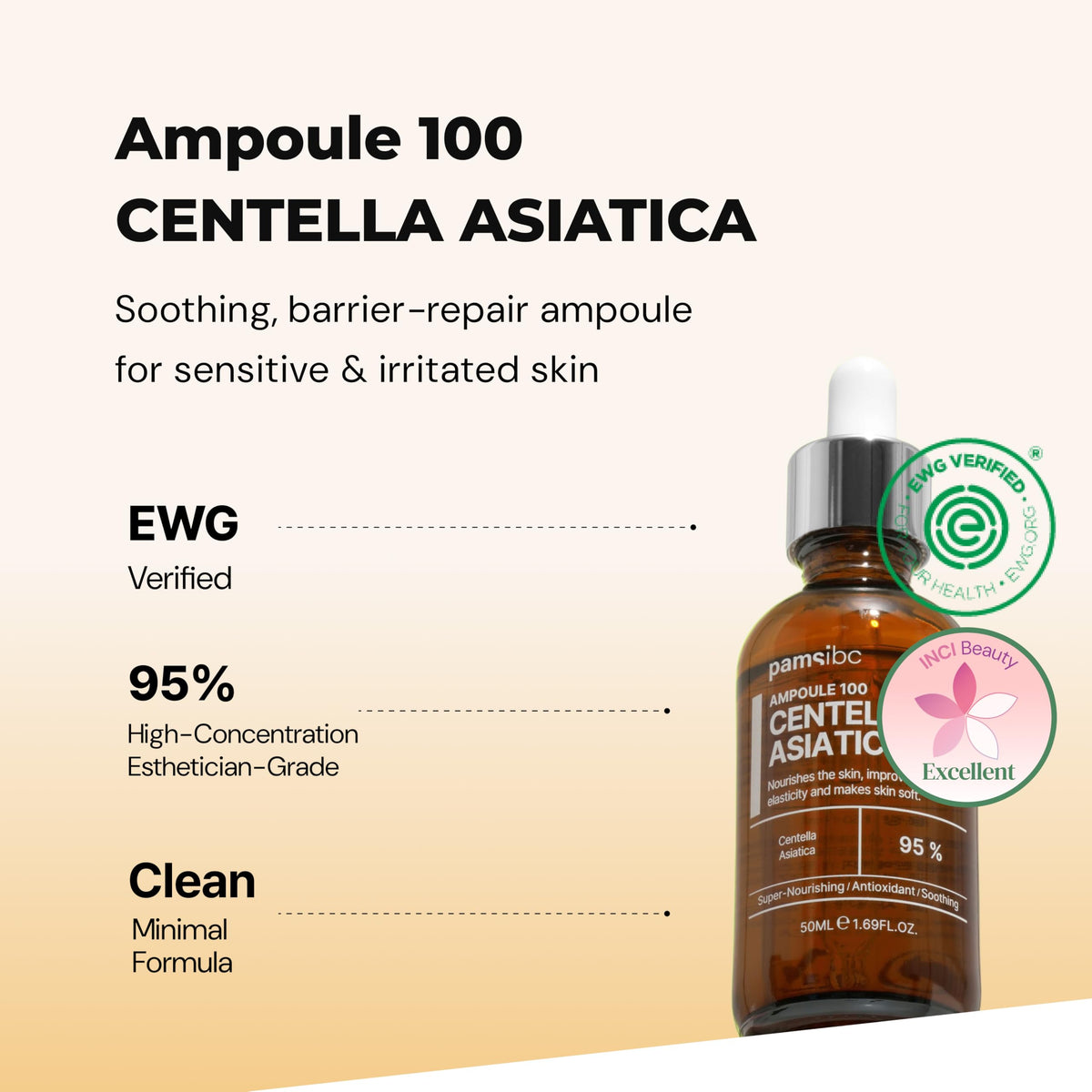PAMSIBC 50ml bottle beside ruler for accurate size and travel-friendly benefit