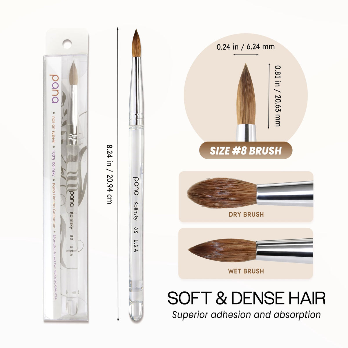 PANA brush in use applying acrylic bead for smoother shaping