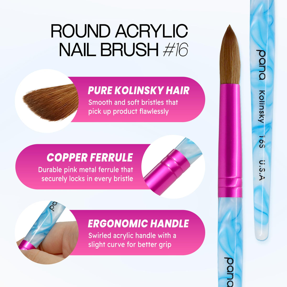 PANA ferrule detail pink alloy crimp securing hairs for durability benefit